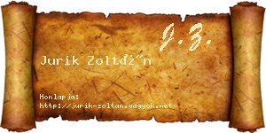 Jurik Zoltán névjegykártya