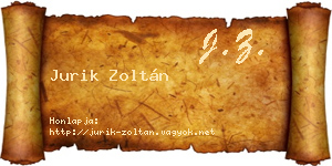 Jurik Zoltán névjegykártya